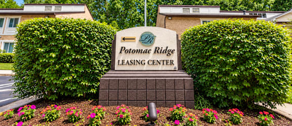 A leasing center sign is in front of two houses with a flag on top.
