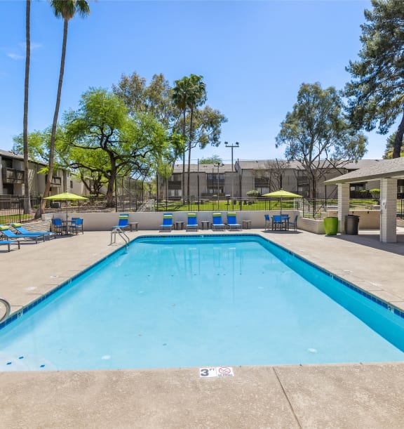 Resort-style pool at Hampton Park apartments