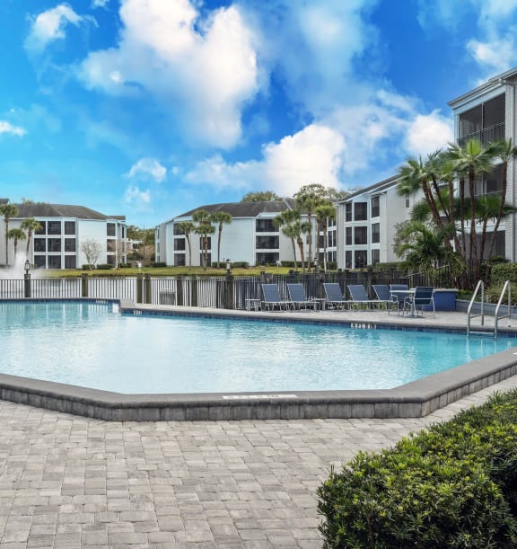 Swimming pool at Haven at Water's Edge Apartments in Tampa, Florida