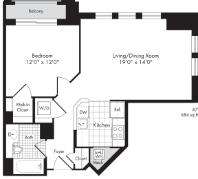 1 bed 1 bath apartment with balcony for rent in baltimore md