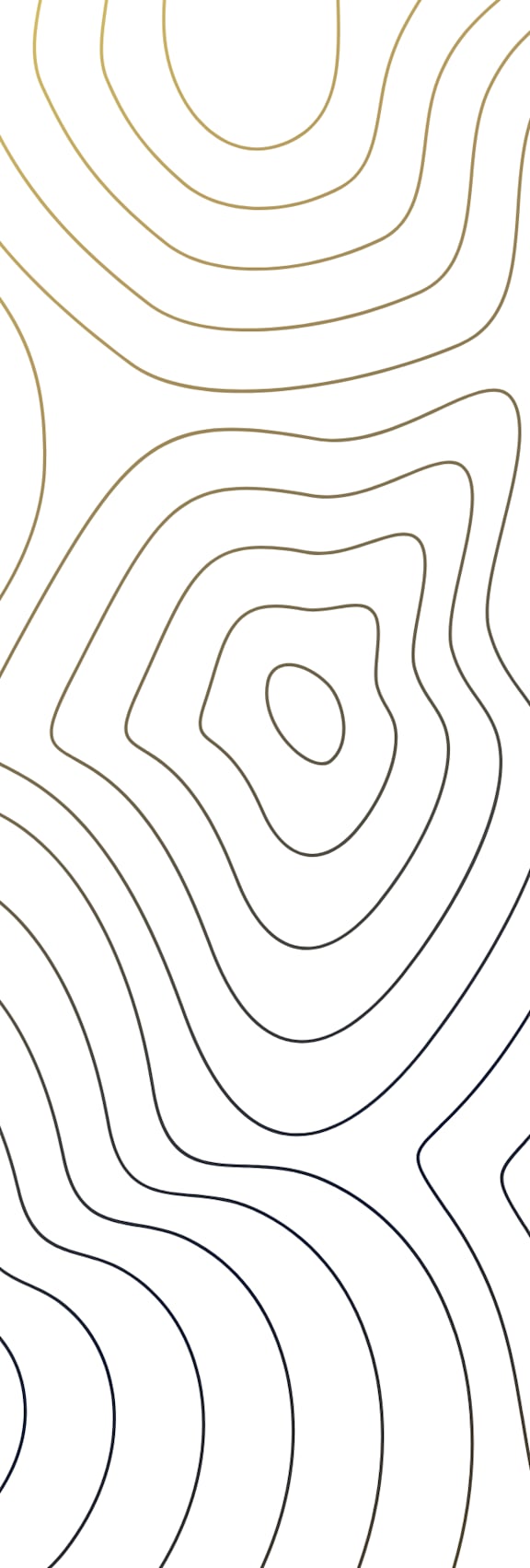 A topographic map with contour lines indicating changes in elevation.