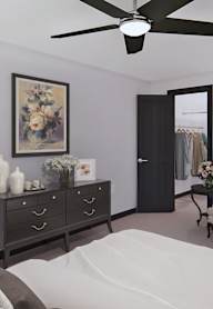 Bedroom With Ceiling Fan at The Papillon, Pensacola, FL 32504