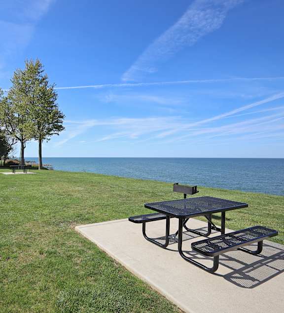 Lakefront Outdoor Picnic Area at Water's Edge Apartments in Euclid, OH
