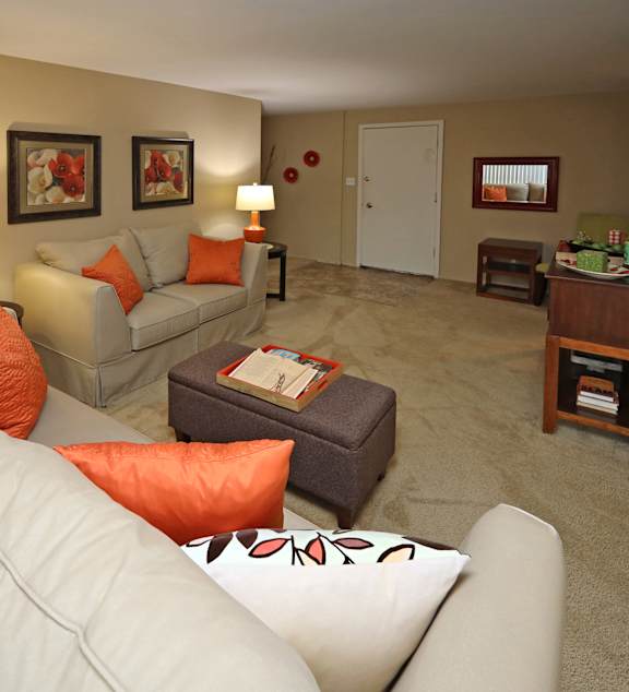 Spacious Living Room at Water's Edge Apartments in Euclid, OH