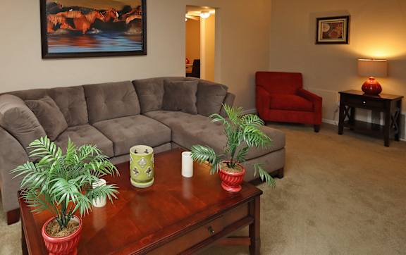 Cozy living area at Morgan Park Apartments in Euclid, OH