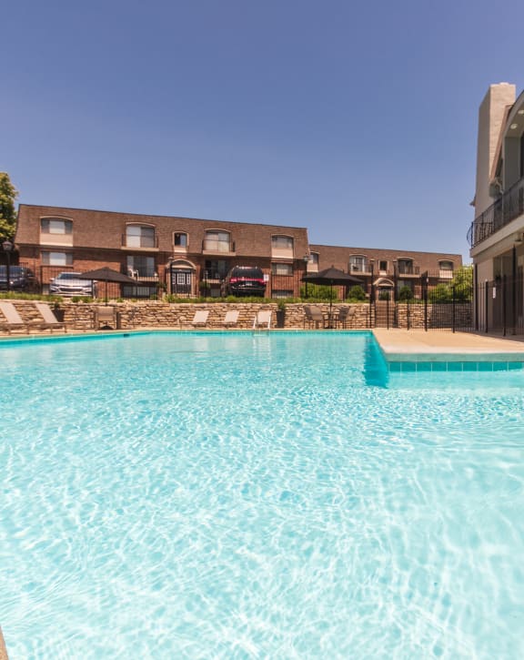 This is a photo of the pool area at Village East Apartments in Franklin, OH.