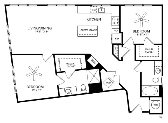 Jordan Floor Plan at Berkshire Chapel Hill, Chapel Hill, NC, 27514