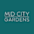 Mid City Gardens name on green background