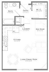 The Flats at Shadow Creek Floorplan - Shepard - Studio