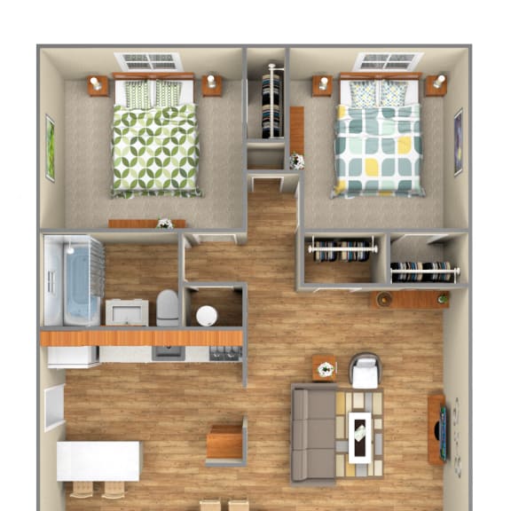  Floor Plan 2-Bedroom B