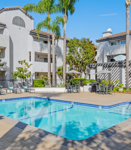 the swimming pool at our apartments in palm springs