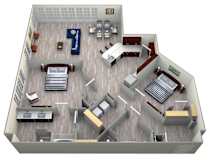 10B Floor Plan at The Landmark, New Braunfels, 78130