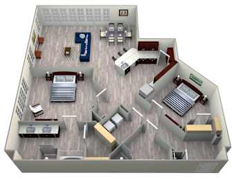 10B Floor Plan at The Landmark, New Braunfels, 78130