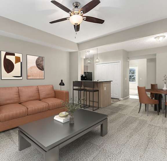 Dining room and kitchen with window at Lynbrook Apartments and Townhomes, Elkhorn, Nebraska, 68022