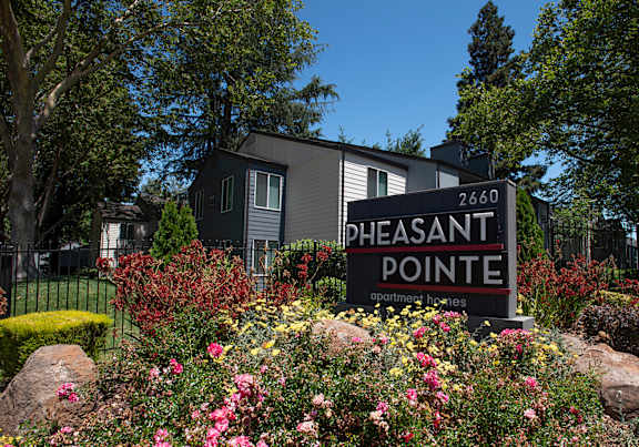 Welcoming Property Signage at Pheasant Pointe Apartments, Sacramento, California