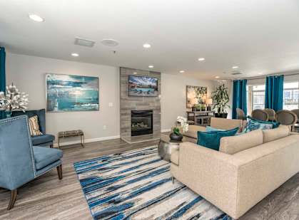 Large Clubhouse With Sitting And Television at Bella Vista at Elk Grove Apartments, Elk Grove, California
