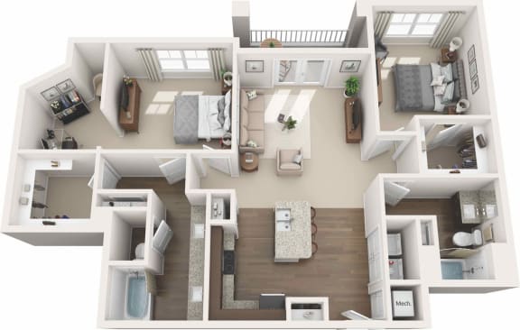 Luxury 2 bedroom apartment in Malvern, PA.
