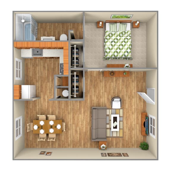 Floor Plan  1-Bedrooms