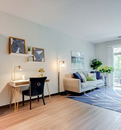 spacious living areas with vinyl flooring