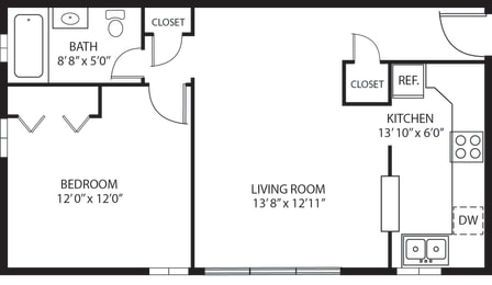 1 bed 1 bath D at Era on Excelsior, Minnesota, 55426