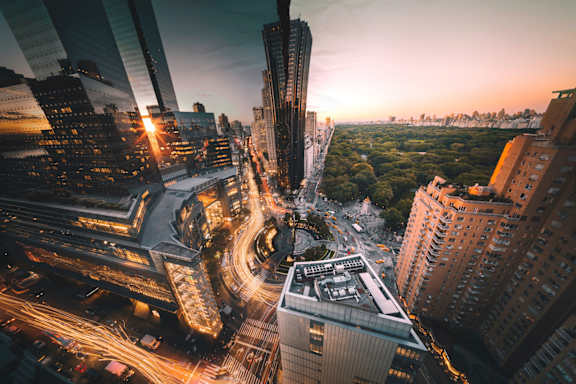 A cityscape at sunset at MARC Apartments, New York, 10019
