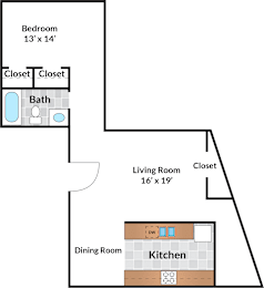  Floor Plan 1 Bedroom - 11 Tier