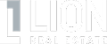 A logo for a real estate company called Lion Real Estate.