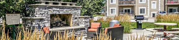 Fireplace at The Larimore Apartments, Omaha, 68164