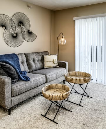 Modern Living Room at The Falgrove Apartments in Omaha, NE 68137