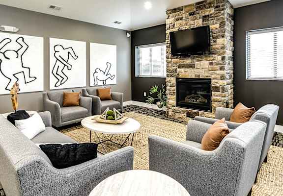 our apartments offer a clubhouse with a fireplace