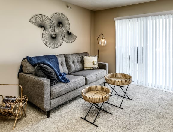 Modern Living Room at The Falgrove Apartments in Omaha, NE 68137