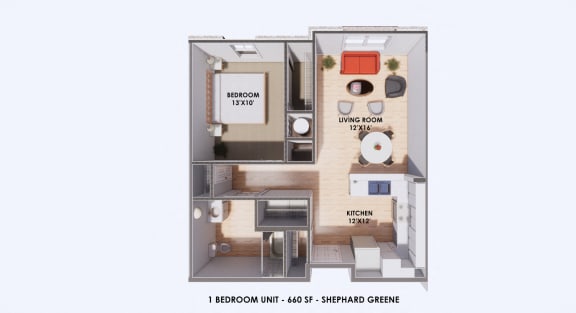 Floor Plan  1 Bedroom