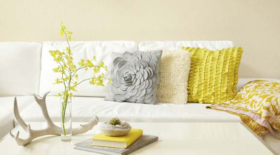Stock image sofa yellow