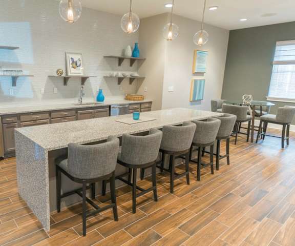 Resident Club room kitchen and bar