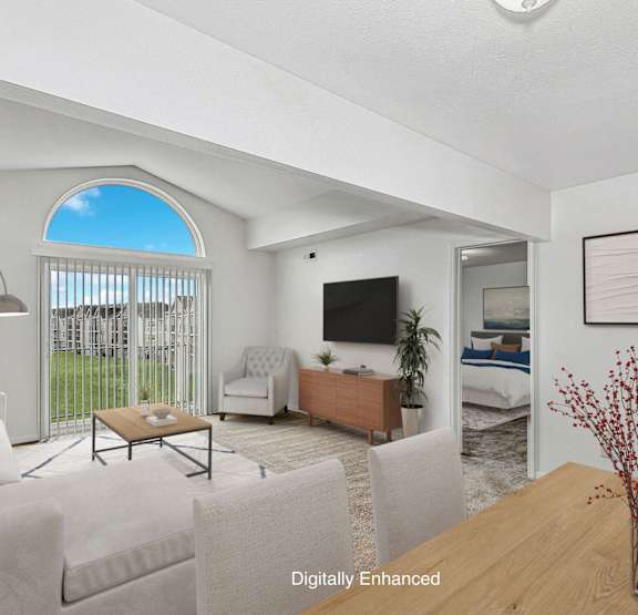 Living Room at Fieldstream Apartment Homes in Iowa 50023