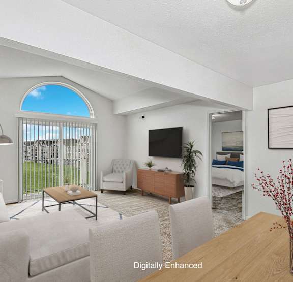 Living Room at Trillium Pointe Apartment Homes, Jackson, MI