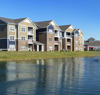 Lake With Fountain at Thirteen01 at Hartman Lakes, Shiloh, 62269