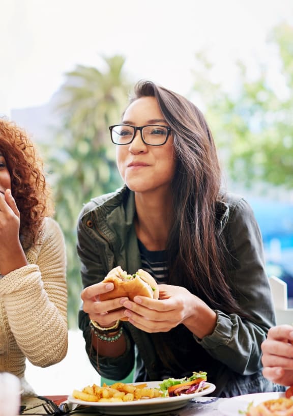 people eating in a restaurant