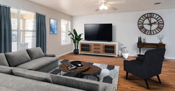 Dominium_Asbury Place_Model Townhome Living Room