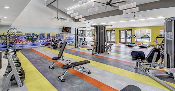 the gym at the apartments