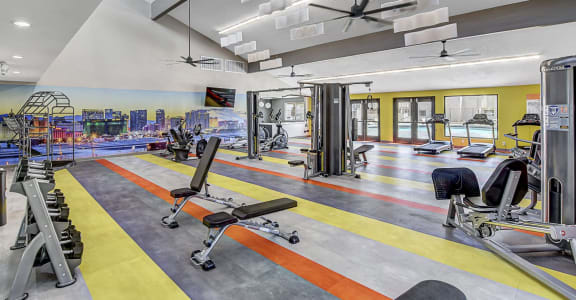 the gym at the apartments