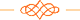 An orange graphic of a flower-like shape with two lines on the sides.