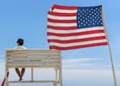 Thumbnail 46 of 46 - Chair And USA Flag at Pier Village Apartments, Long Branch, New Jersey