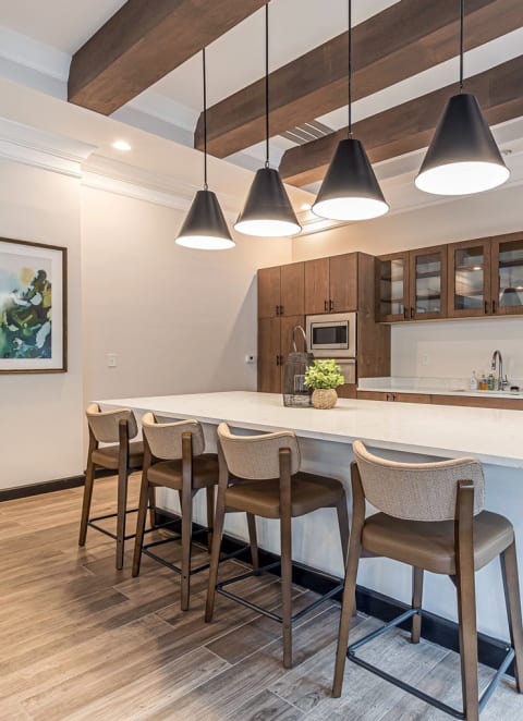 a kitchen with stainless steel appliances and a marble counter top at Alexander at Stonecrest Apartments, Georgia, 30058