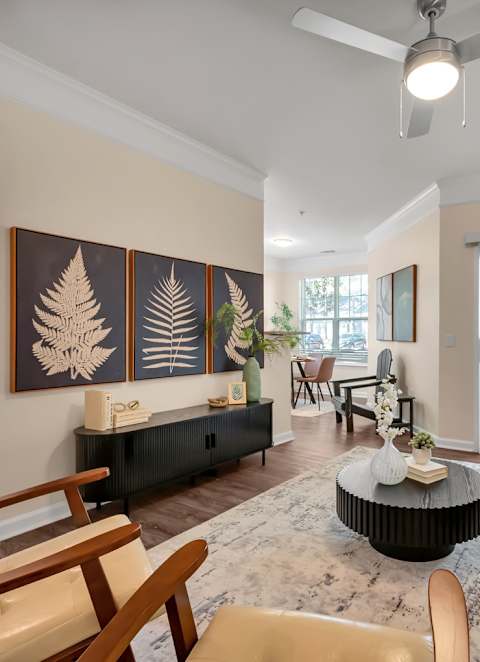 Unfurnished Living Area at Falls Pointe at the Park, North Carolina