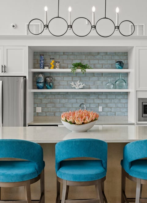 community clubhouse kitchen  at Osprey Park 62+ Apartments & Cottages, Kissimmee, FL, 34758