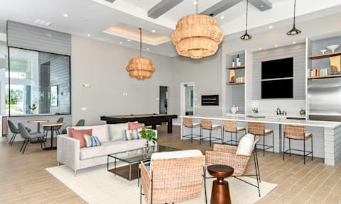Clubhouse with Billiards at The Gallery Luxury Apartments in Trinity FL