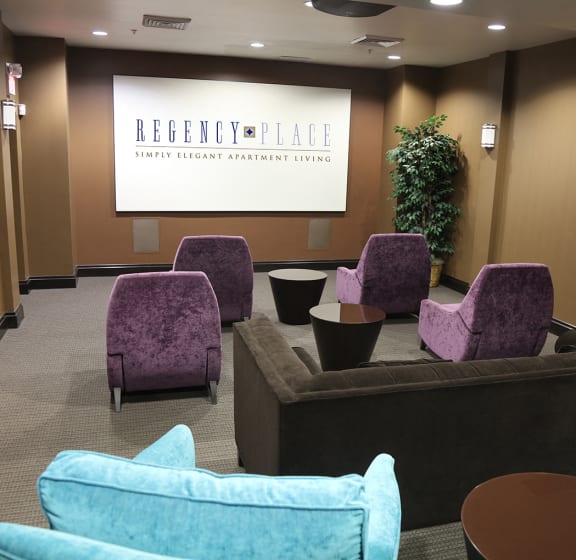 New Media Room w/recliners at Regency Place, Oakbrook Terrace, IL, 60181