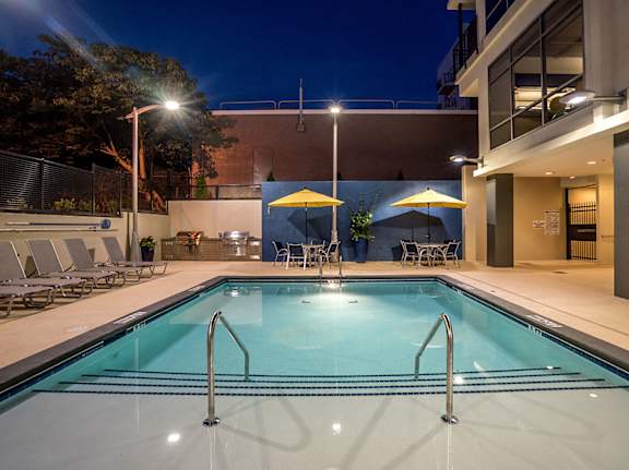 Twilight Pool at Link Apartments® Glenwood South, Raleigh