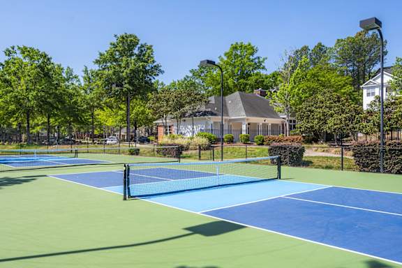 Pool With Relaxing Chairs at Falls Pointe at the Park, Durham
